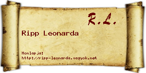 Ripp Leonarda névjegykártya